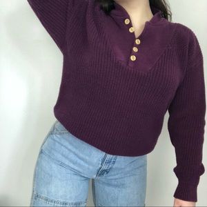 Vintage 90s Eddie Bauer Henley Sweater